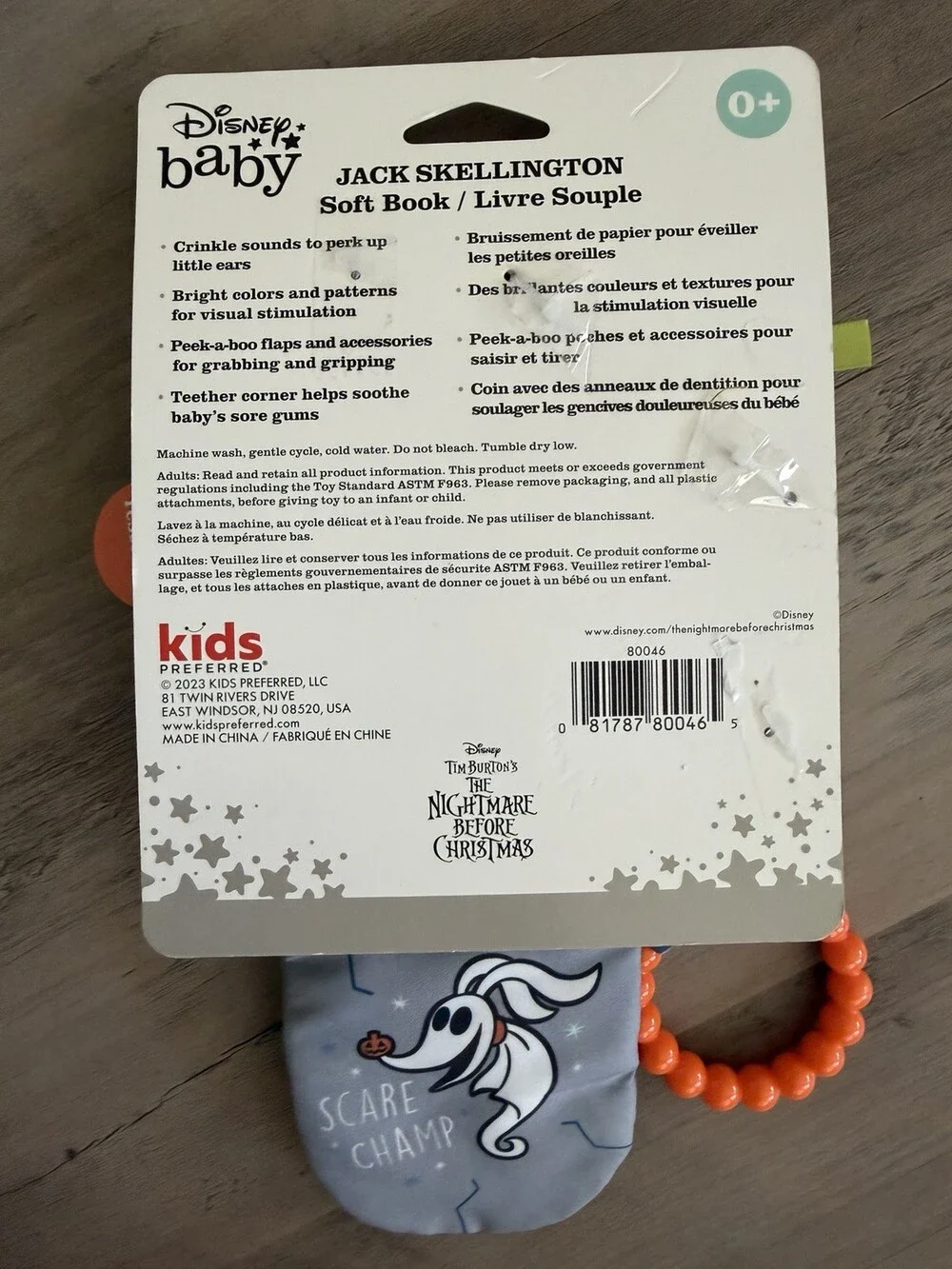 NWT Disney Baby Jack Skellington Baby Soft Book The Nightmare Before Christmas